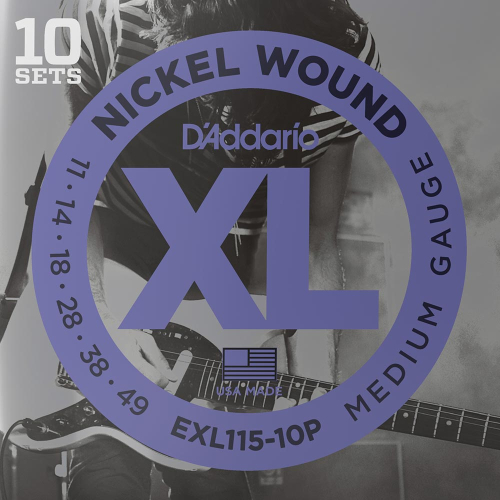 D'Addario EXL115-10P Snaren voor Elektrische Gitaar (11-49) 10-Pack