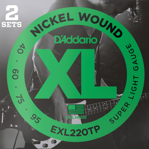 D'Addario EXL220TP XL Nickel Wound Bassnaren (40-95) 2-Pack
