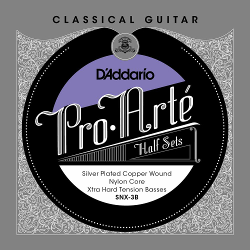 D'Addario SNX-3B Bass Set Silver Plated Copper Nylon Kern - Extra Hoge Spanning