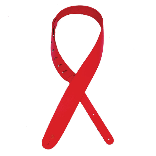 D'Addario 25BL03 Basic Classic Leather Guitar Strap Lederen Gitaarband Rood