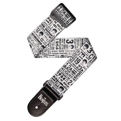 D'Addario 50BTL13 The Beatles US Tour Tickets Stubs Gitaarband Zwart en Wit