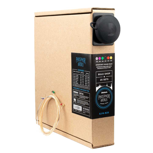 D'Addario EJ16-B25 Bulk Shop Phosphor Bronze Akoestische Snaren (12-53) 25-Pack