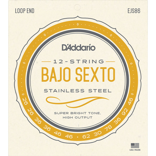 D'Addario EJS86 Stainless Steel Snaren voor Bajo Sexto (26-46)