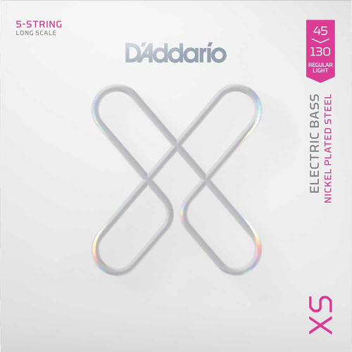 D'Addario XSB45130 XS Gecoate Bassnaren 5-Snarig (45-130) Regular Light