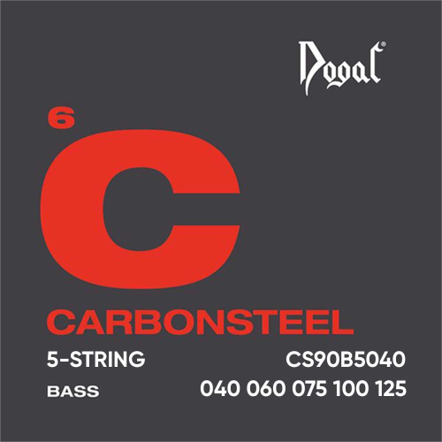 Dogal CS90B5040 Carbon Steel Roundwound Bassnaren 5-Snarig (40-125)