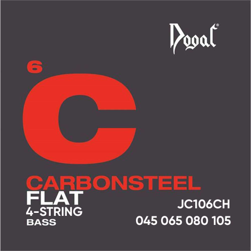 Dogal JC106CH Carbon Steel Flatwound Bassnaren voor Höfner Bass (45-105)