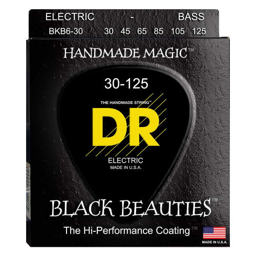 DR Strings BKB6-30 Black Beauties Coated Bassnaren 6-Snarig (30-125)