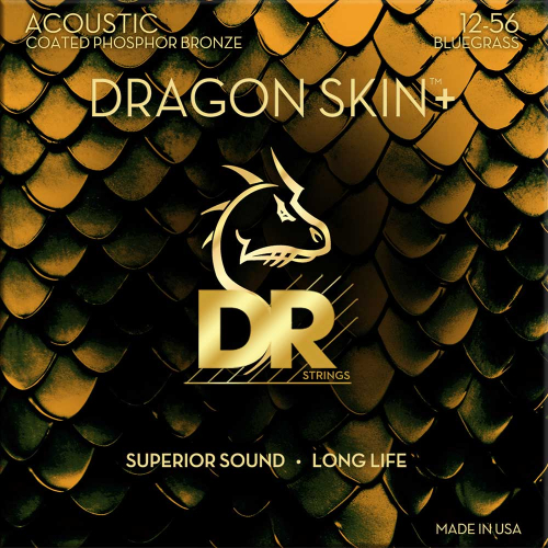 DR Strings DAP-12/56 Dragon Skin+ Akoestische Snaren (12-56) Phosphor Bronze, Coated