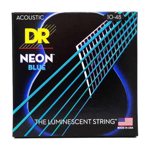 DR Strings NBA-10 Neon Blue Akoestische Snaren (10-48), K3 Coating