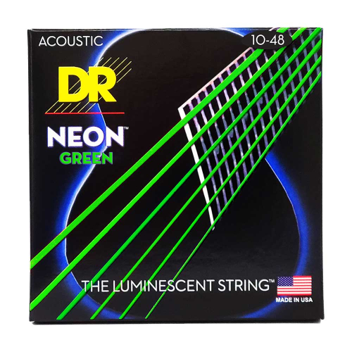 DR Strings NGA-10 Neon Green Akoestische Snaren (10-48), K3 Coating