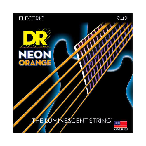 DR Strings NOE9 Neon Orange Elektrische Snaren (9-42), K3 Coating
