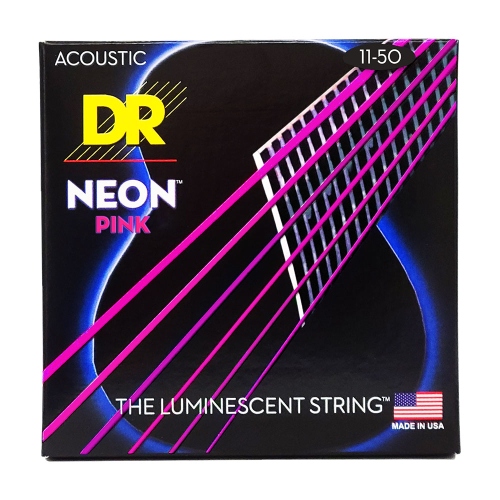 DR Strings NPA-11 Neon Pink Akoestische Snaren (11-50), K3 Coating