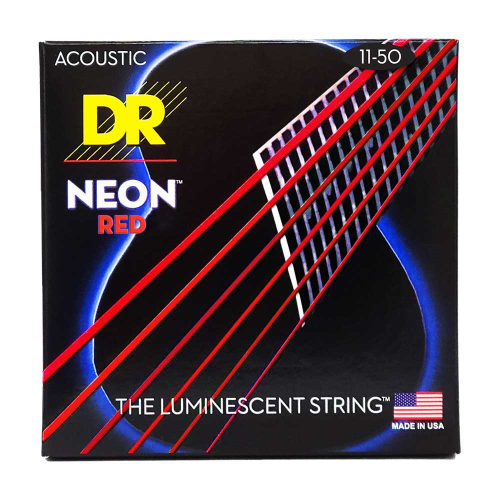 DR Strings NRA-11 Neon Red Akoestische Snaren (11-50), K3 Coating