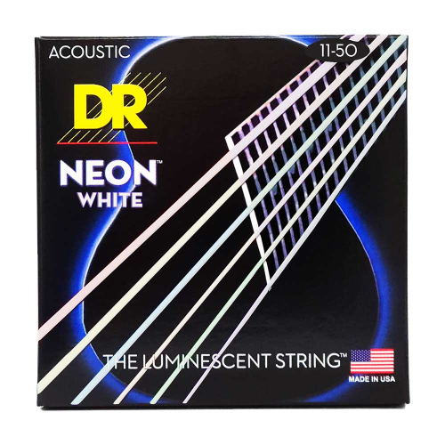 DR Strings NWA-11 Neon White Akoestische Snaren (11-50), K3 Coating