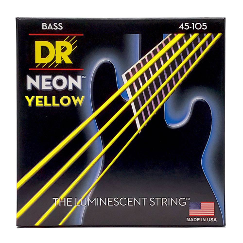 DR Strings NYB-45 Neon Yellow Bassnaren Coated (45-105) Medium
