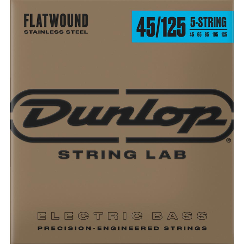 Dunlop DBFS45125 Flatwound Bassnaren 5-Snarig (45-125)