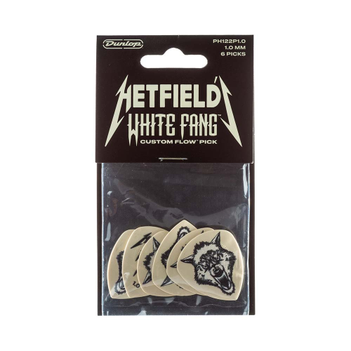 Dunlop PH122P100 James Hetfield White Fang 1.0mm Plectrum 6-Pack