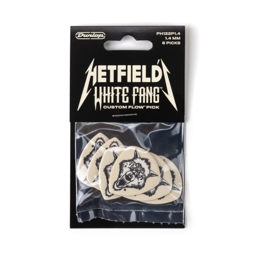 Dunlop PH122P140 James Hetfield White Fang 1.4mm Plectrum 6-Pack