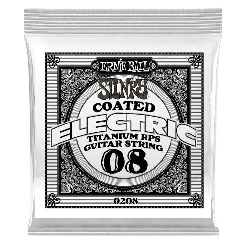 Ernie Ball 0208 Reinforced Plain Titanium .008 Gecoate Losse Snaar 6-Pack