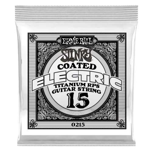 Ernie Ball 0215 Reinforced Plain Titanium .015 Gecoate Losse Snaar 6-Pack