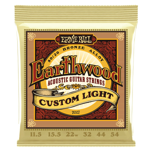 Ernie Ball 2007 Earthwood Akoestische Gitaarsnaren (11.5-54) Custom Light