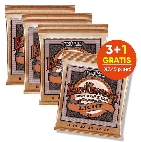 Ernie Ball 2148 Earthwood Phosphor Bronze Akoestische/Western Snaren (11-52) | 3+1 Aanbieding