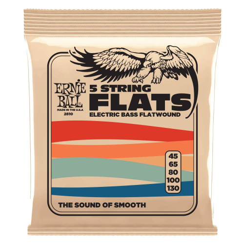 Ernie Ball 2810 Flatwound Bassnaren 5-Snarig (45-130)