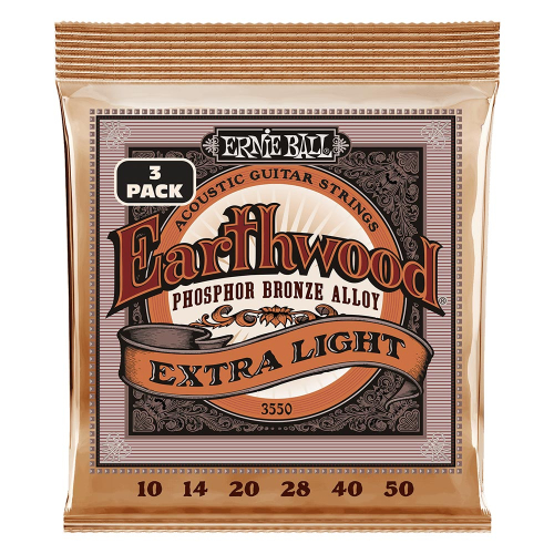 Ernie Ball 3550 Earthwood Phosphor Bronze Akoestische Snaren (10-50) 3-Pack