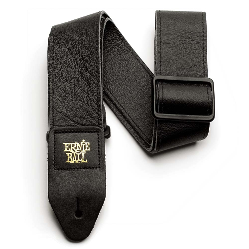 Ernie Ball 4134 Italiaans Lederen Gitaarband Zwart