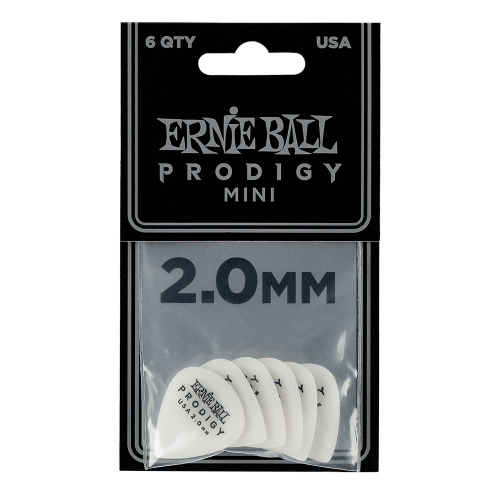 Ernie Ball 9203 Prodigy Mini Plectrums 2.0mm Wit 6-Pack