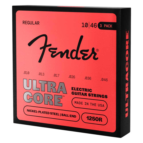 Fender 1250R-3 UltraCore Elektrische Gitaarsnaren (10-46) met Bal-Einde 3-Pack