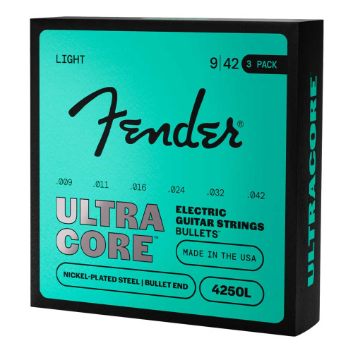 Fender 4250L-3 UltraCore Elektrische Gitaarsnaren (9-42) met Bullet-Einde 3-Pack