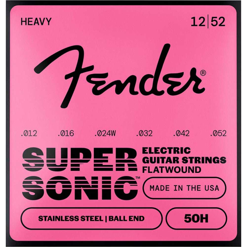 Fender 50H SuperSonic Stainless Flatwound Elektrische Gitaarsnaren (12-52) Heavy 0730050403