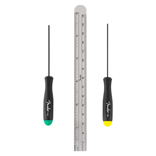 Fender Guitar Bridge Adjustment Driver & Ruler Set Gereedschapsset voor Afstellen Brug 0990654030