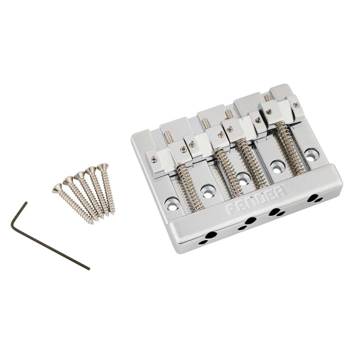 Fender HiMass Basgitaar Brug Assembly 4-Snarig Zinc Saddles 0994407000
