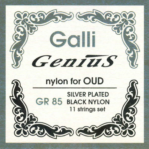 Galli GR-85 Silverplated Black Nylon Snarenset voor Oud (11-Snarig)