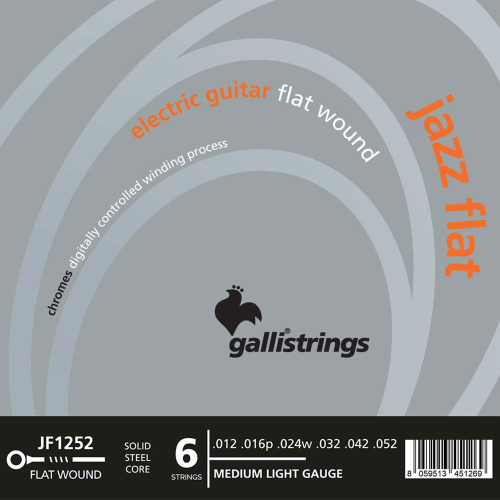 Galli JF-1252 Jazz Flat Flatwoud Elektrische Gitaarsnaren (12-52) Medium Light