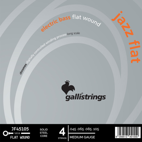 Galli JF45105 Stainless Steel Flatwound Bassnaren (45-105) Medium