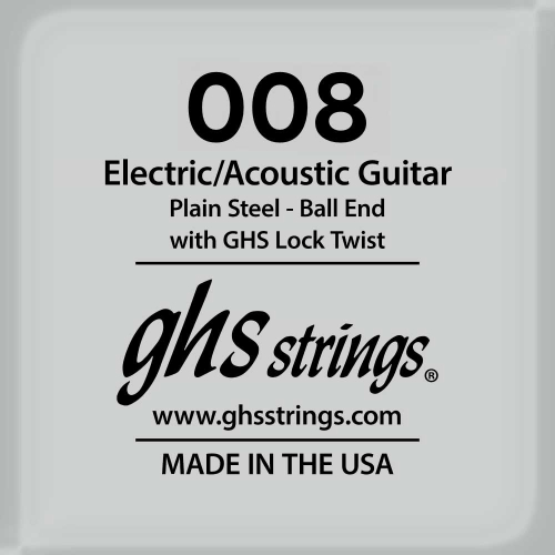 GHS Strings GB 008" Plain Steel .008 Losse Snaar