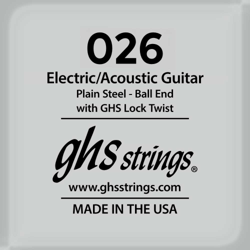 GHS Strings GB 026" Plain Steel .026 Losse Snaar
