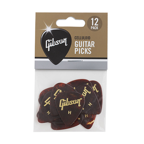 Gibson APRT12-74H Celluloid Tortoise Heavy Plectrum 12-Pack