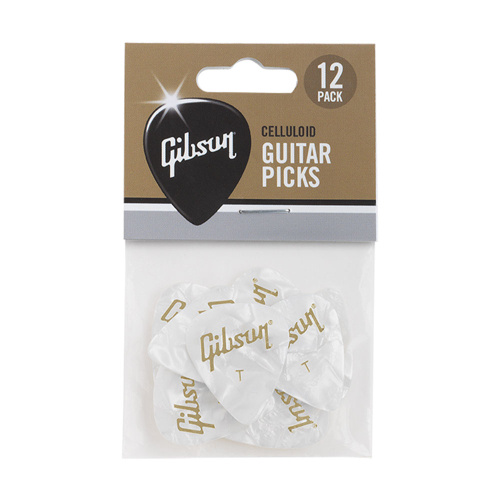 Gibson APRW12-74T Celluloid Parelmoer Thin Plectrum 12-Pack