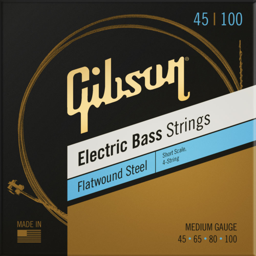 Gibson SBG-FWSSM Flatwound Steel Short Scale Bassnaren (45-100) Medium