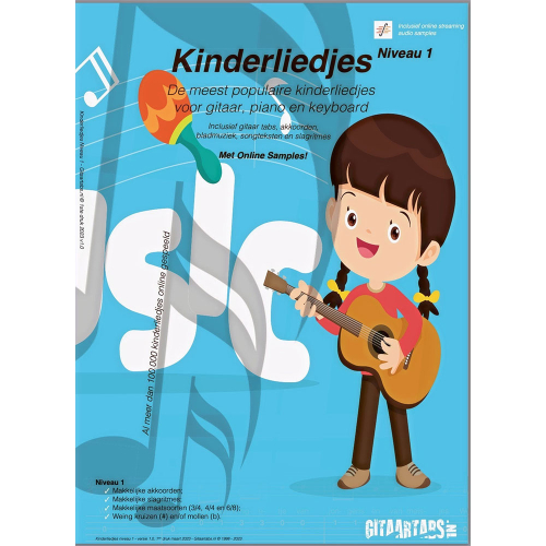Gitaartabs: Kinderliedjes Niveau 1 Gitaar Lesboek