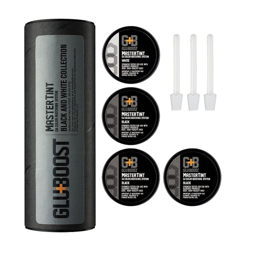 GluBoost MasterTint Black and White Kit Pigmentpoeder Set voor CA Lijmen 