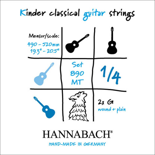 Hannabach 890MT 1/4 Klassieke Gitaarsnaren 1/4e Mensuurlengte