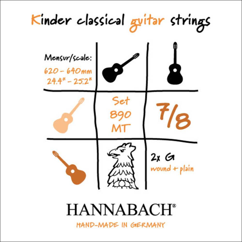Hannabach 890MT 7/8 Klassieke Gitaarsnaren 7/8e Mensuurlengte