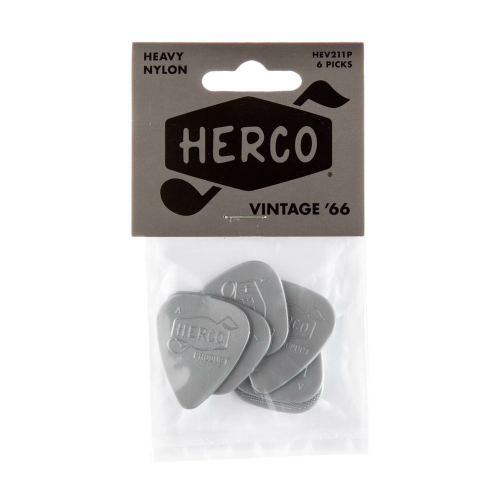 Herco HEV211P Vintage '66 Nylon Plectrum Heavy 6-Pack