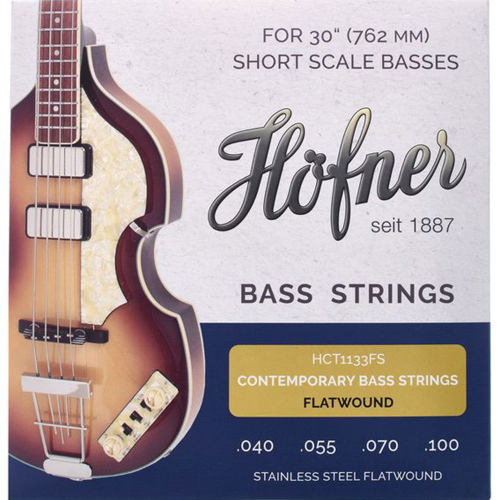 Höfner HCT1133FS Stainless Steel Flatwound Short Scale Bassnaren (40-100)