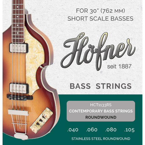 Höfner HCT1133RS Stainless Steel Roundwound Short Scale Bassnaren (40-105)